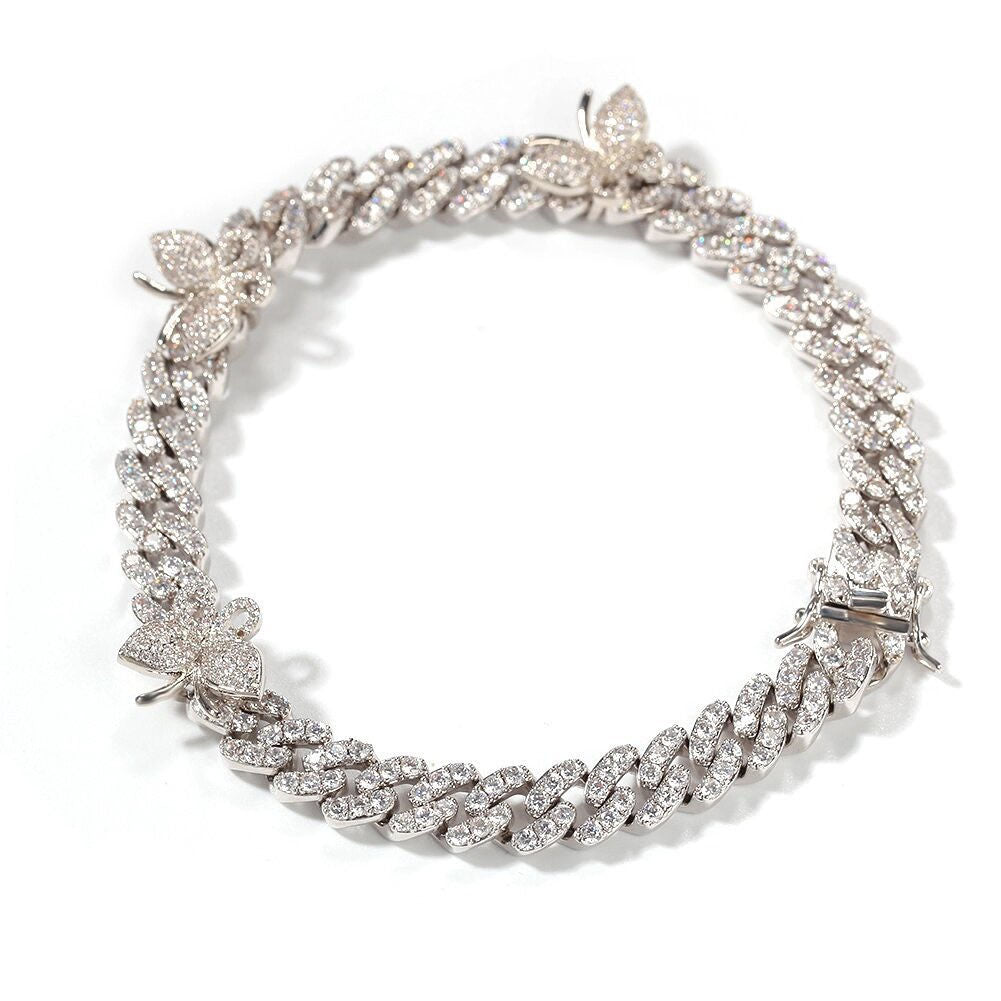 Icy Butterfly Anklet (Gold or Silver) 10" LENGTH