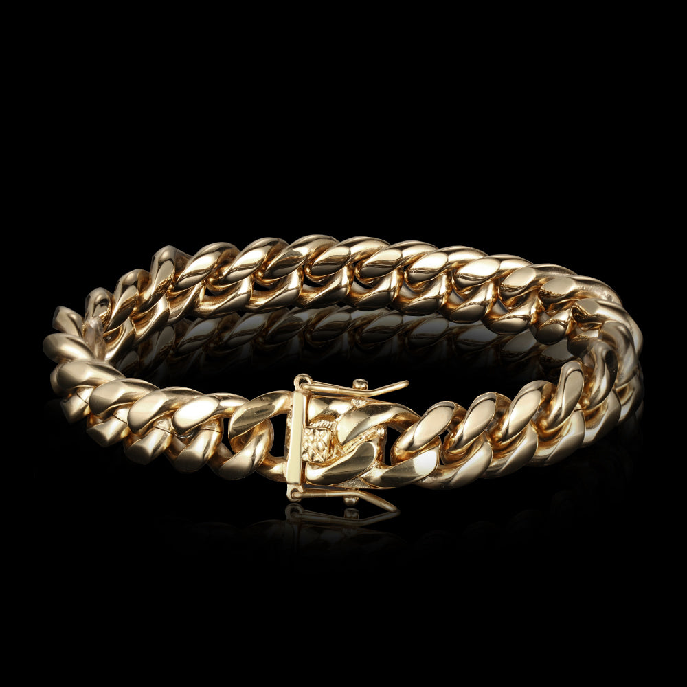 Solid Cuban Link Bracelet (Gold or Silver)