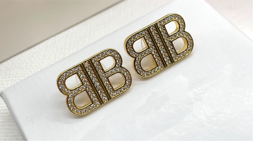 LUX COLLECTION BB GOLD & DIAMOND EARRINGS