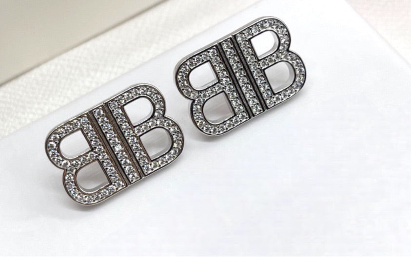 LUX COLLECTION BB SILVER & DIAMOND EARRINGS